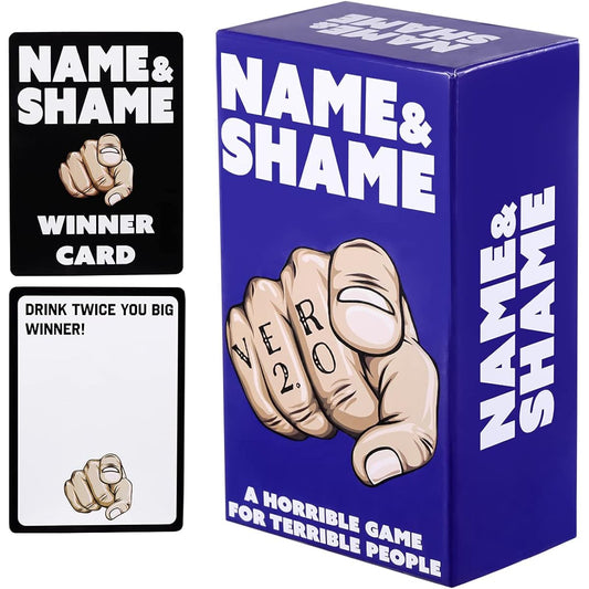 Name & Shame Drinking Game for Adults, Party Card Game for Adults and Families, Party Games for Game Night