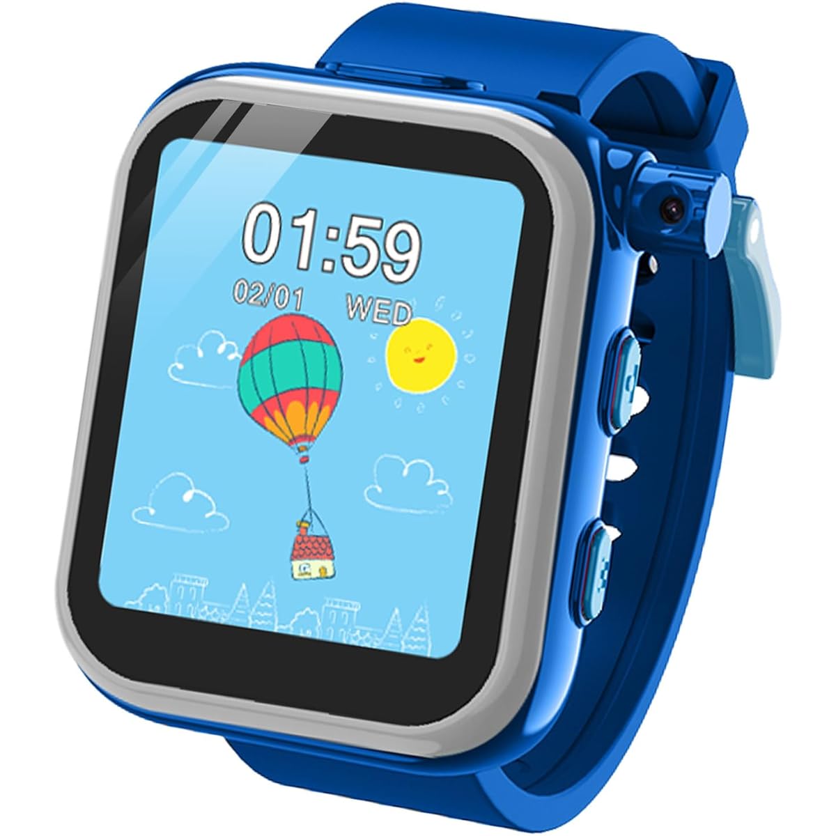 MTK Kids Watch, Smart Watch, Japanese Design, Genuine Product, Children, Girls, Boys, Japanese Toys, Camera, Game, Selfie, Learning, Educational, Music, Alarm, Present, Gift, Christmas, Birthday, Celebration KSW01 (Navy)