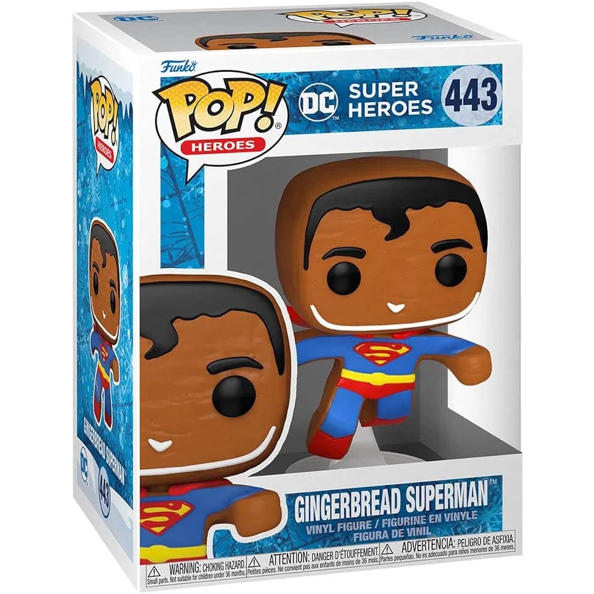 POP DC Holiday - Gingerbread Superman Funko Vinyl Figure (Includes Compatible Box Protector Case), Multicolor, 3.75"