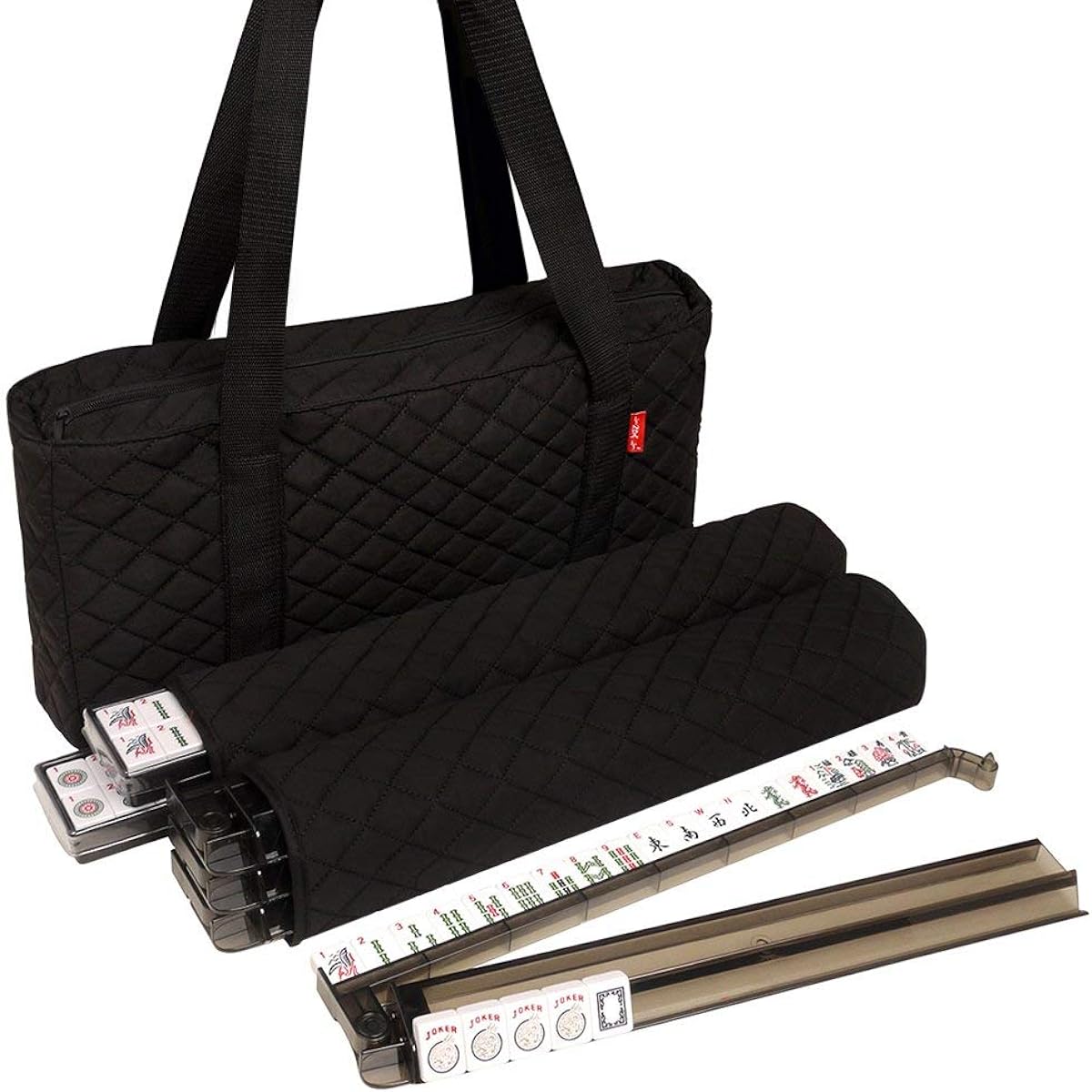 [American Wholesale]American-Wholesaler Inc. AmericanWholesaler Linda Li 166 White Tiles American Mahjong Set with 4 All-In-One Black [Parallel Import]