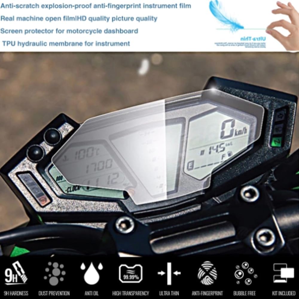 DEMUR Kawasaki Z250 Z400 Z650 Z900 13-22 Motorcycle Cluster Scratch Protection Film Dashboard Instrument Speedometer Sticker Dashboard Screen Protector (Size : 5 PCS)