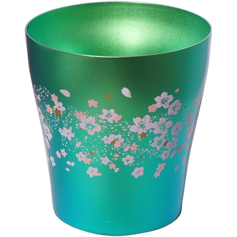 HORIE Made in Tsubame, Niigata Prefecture Pure Titanium Double Tumbler Sakurasaku 250cc Pink/Green 2 Color Set T15SS250GP T15SS250GP