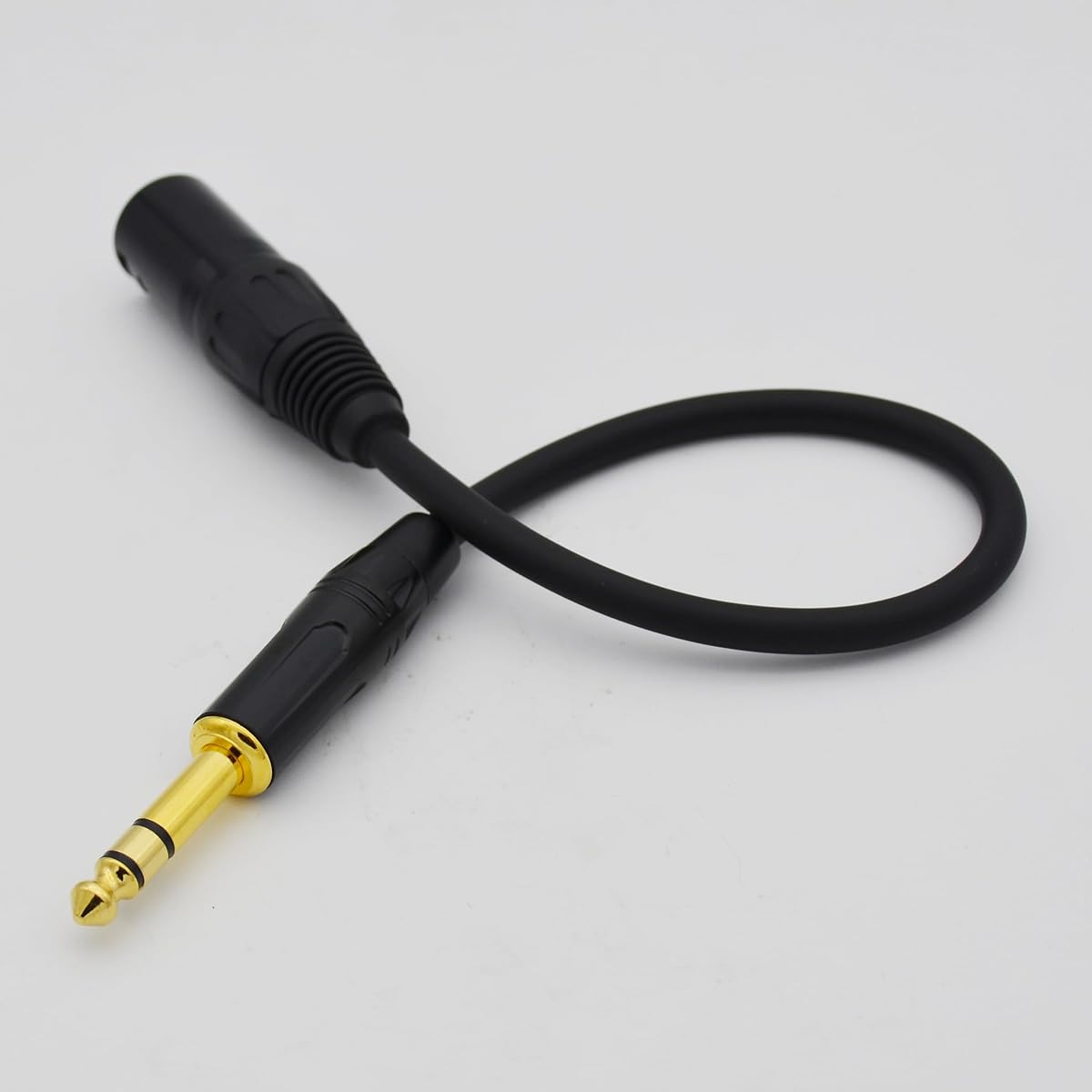 Czyuntuo XLR to 1/4 Cable 1/4" TRS to XLR Male Plug Stereo Balanced Interconnect Microphone Cable for Audio Speakers Pack of 2 1ft