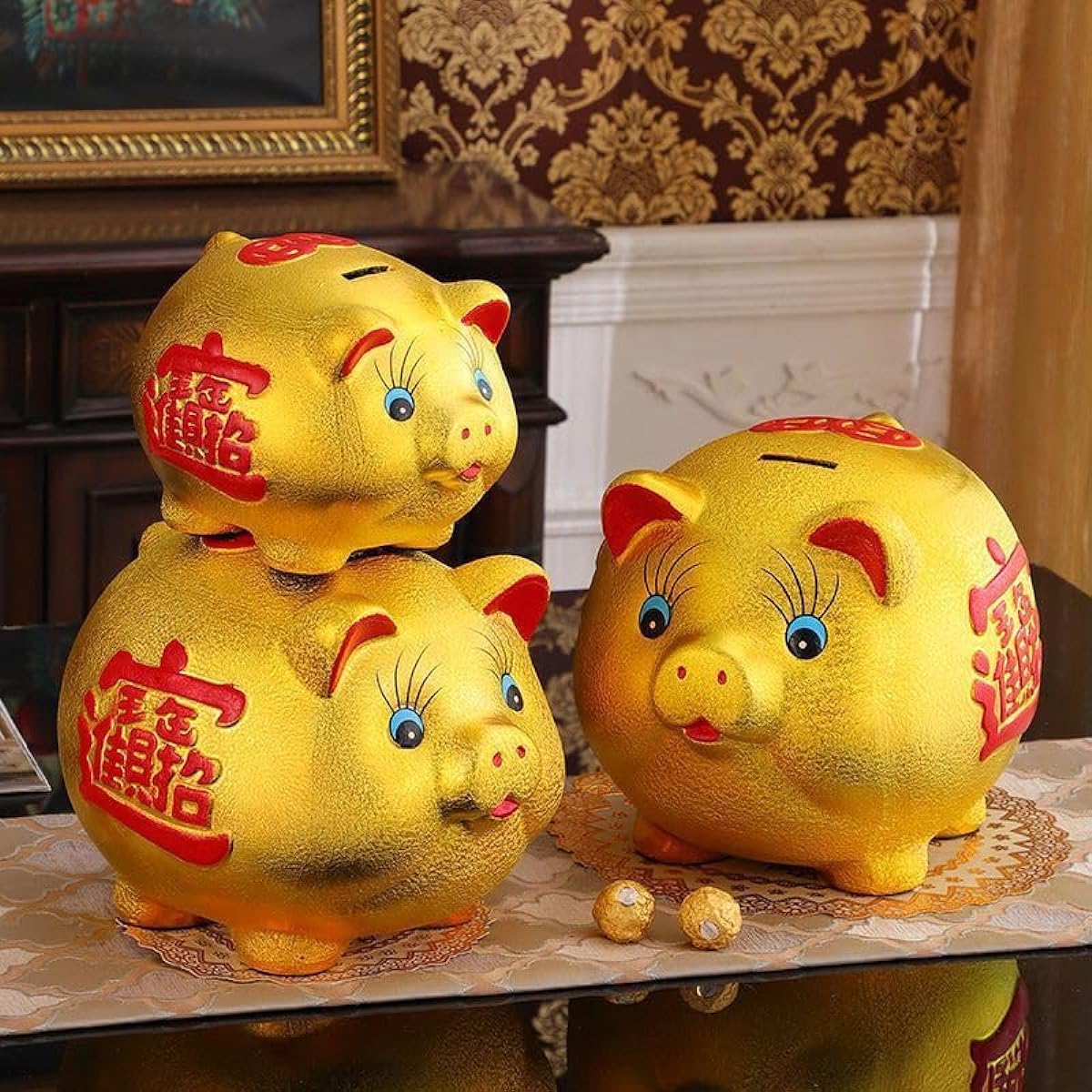 Piggy bank children's gold pig Adults can't open it, can't save money, but boys and girls can save money
