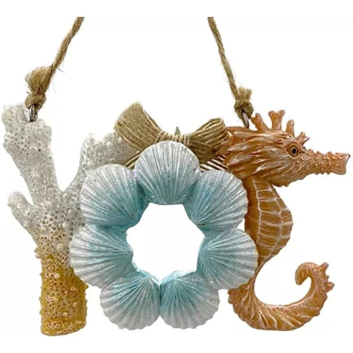 Seashell Joy Sign for Coastal Seaside Christmas Tree Fun Beach Themed Ornament (Seashell Sign)