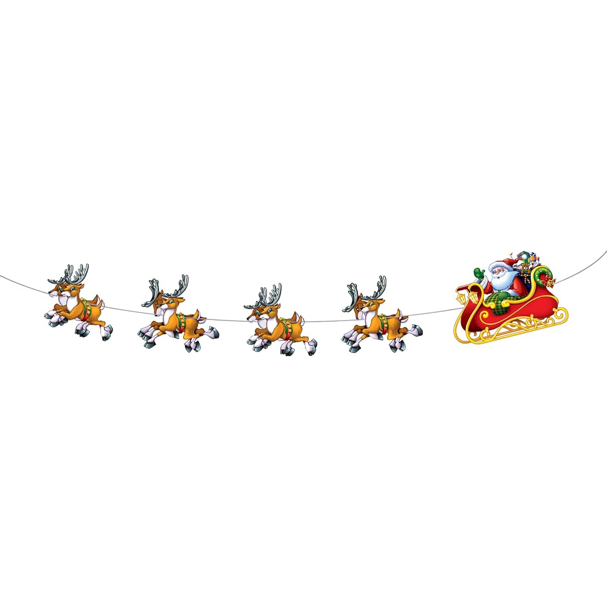 Beistle Santa and Sleigh Streamers 1 Pack 8ft