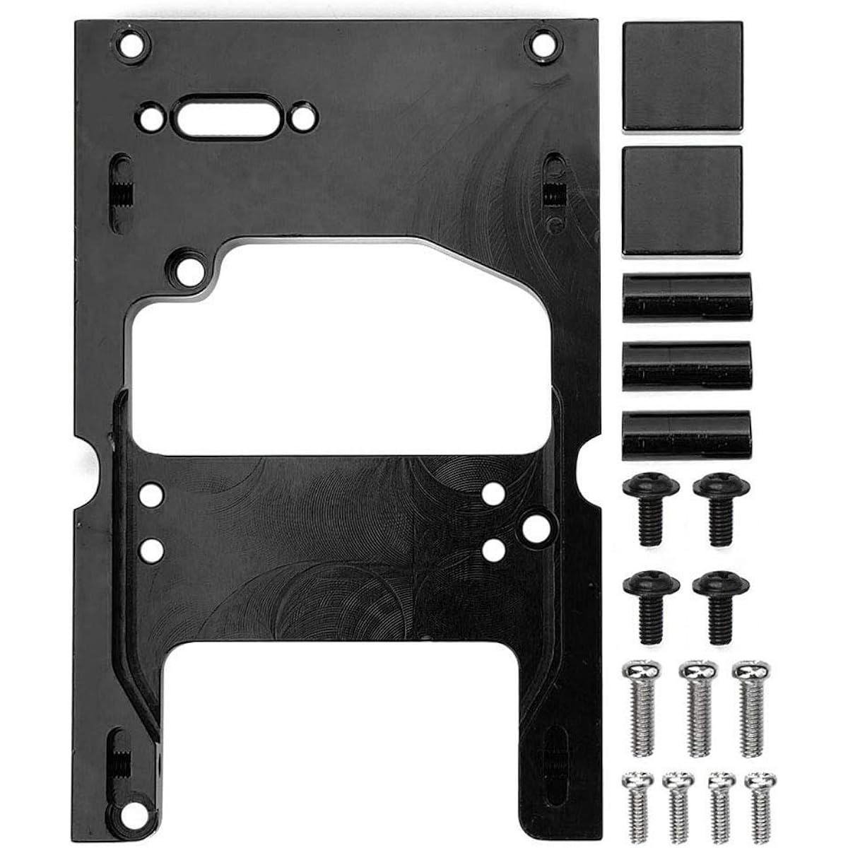 Drfeify 1/16 Scale RC Car Steering Engine Servo Fixed Base Vehicle Spare Mount Bracket for WPL System Parts (Black)