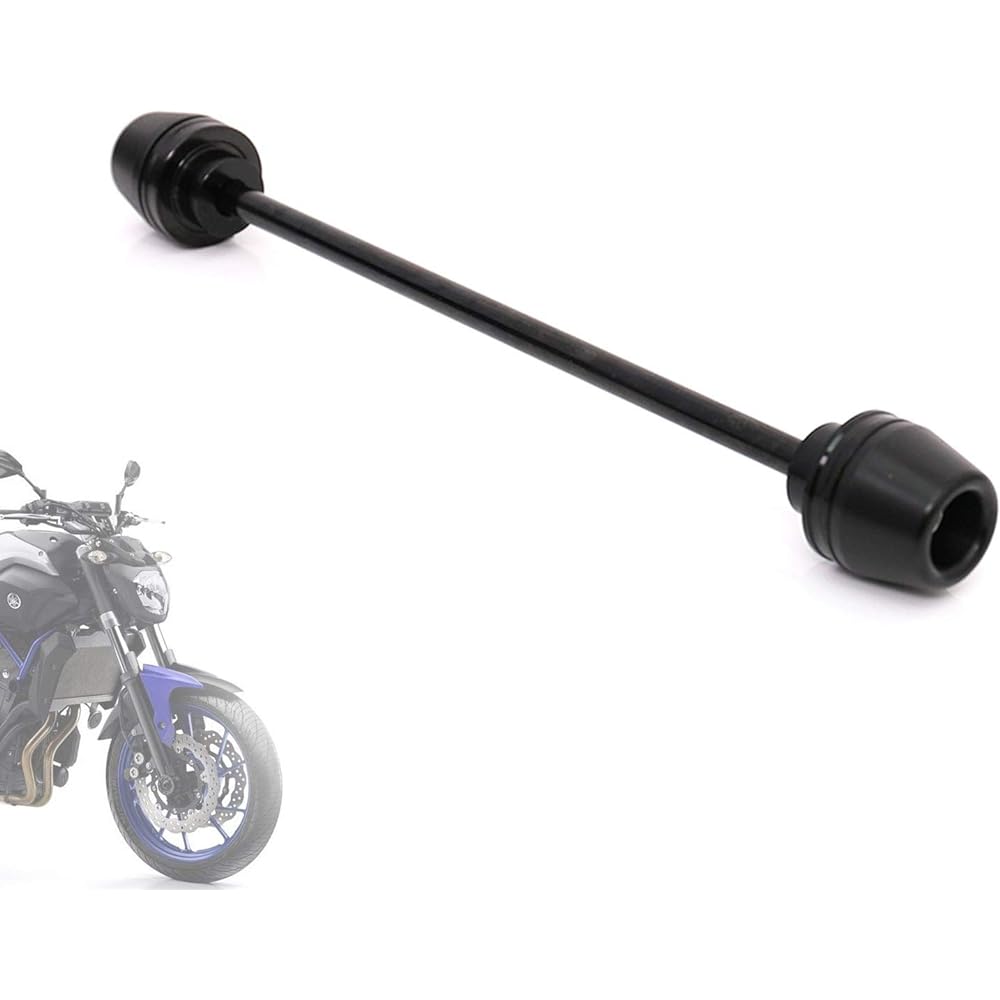 Yamaha MT-09 MT09 Tracer 15 16 Front Wheel Axle Fork Slider Protector Crash Protector Aluminum Rod Delrin End MT07 FZ07 2014-2016 Black FFS13162BK-AMG7002