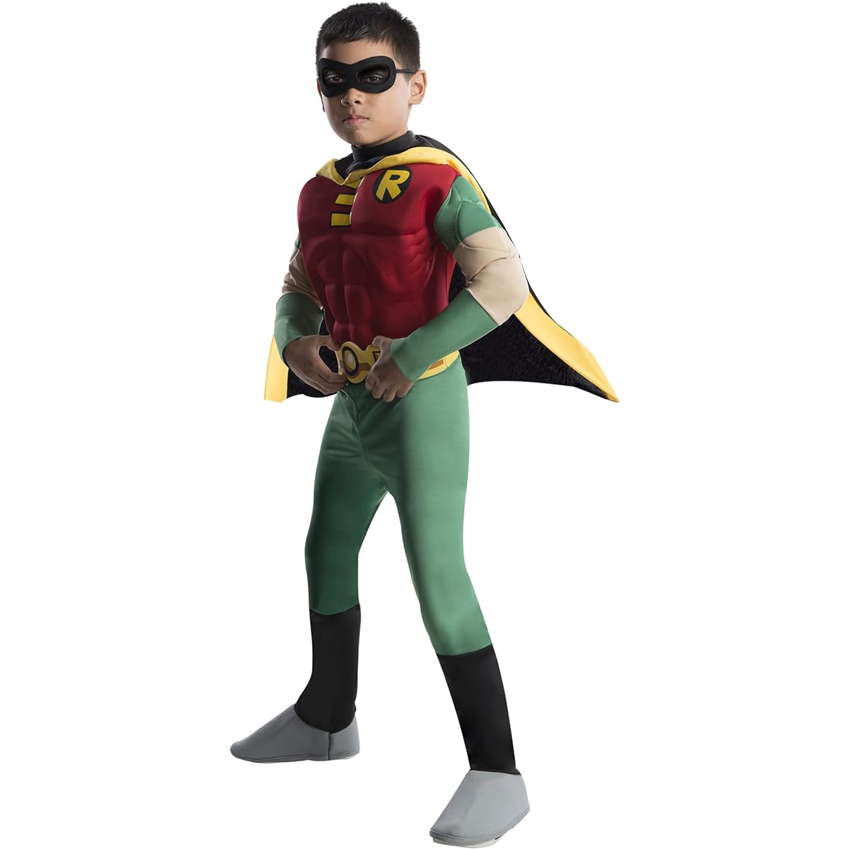 Teen Titans DC Comics Robin Muscle Chest Deluxe Toddler/Child Costume Teen Titans DC Comics Robin Muscle Chest Deluxe Toddler/Child Costume♪Halloween♪Size: Toddler (2-4)