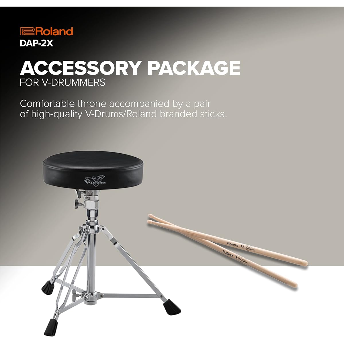 Roland/DAP-2X V-Drums Accessory Package Drum chair and stick set