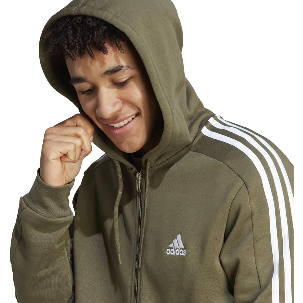 [Adidas] Sweatshirt Hoodie Essentials Fleece 3 Stripes Full Zip Hoodie DTN84 Men's