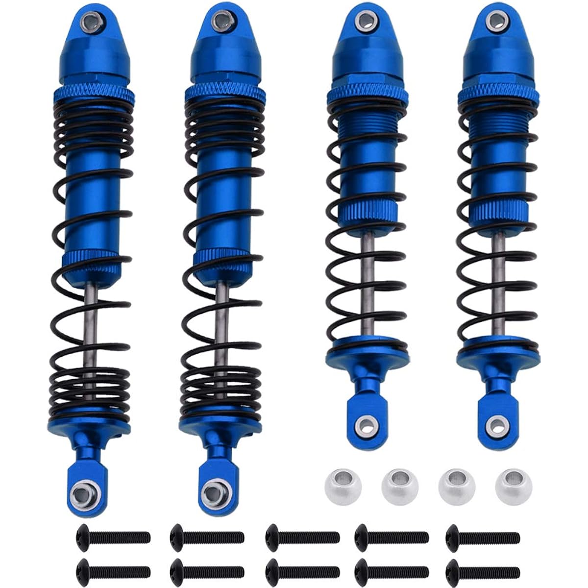 HobbyPark Aluminum Front & Rear Shock Absorbers Pre-assembled Full Metal RC 1/10 Traxxas Slash Stamped Rustler Nitro Slash Parts Replacement 5862 3760 3762 (Navy Blue)