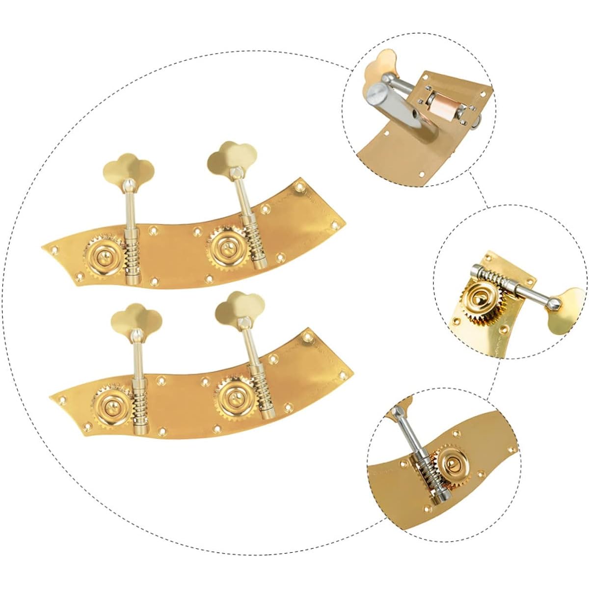 Mikinona 2 Pieces Bass Knob Tuning Peg Double Bass Accessories Bass Head Tuner Upright Double Bass Parts Guitar Accessories Guitar Tuner Violin Tuning Key Copper Alloy Advanced String Peg