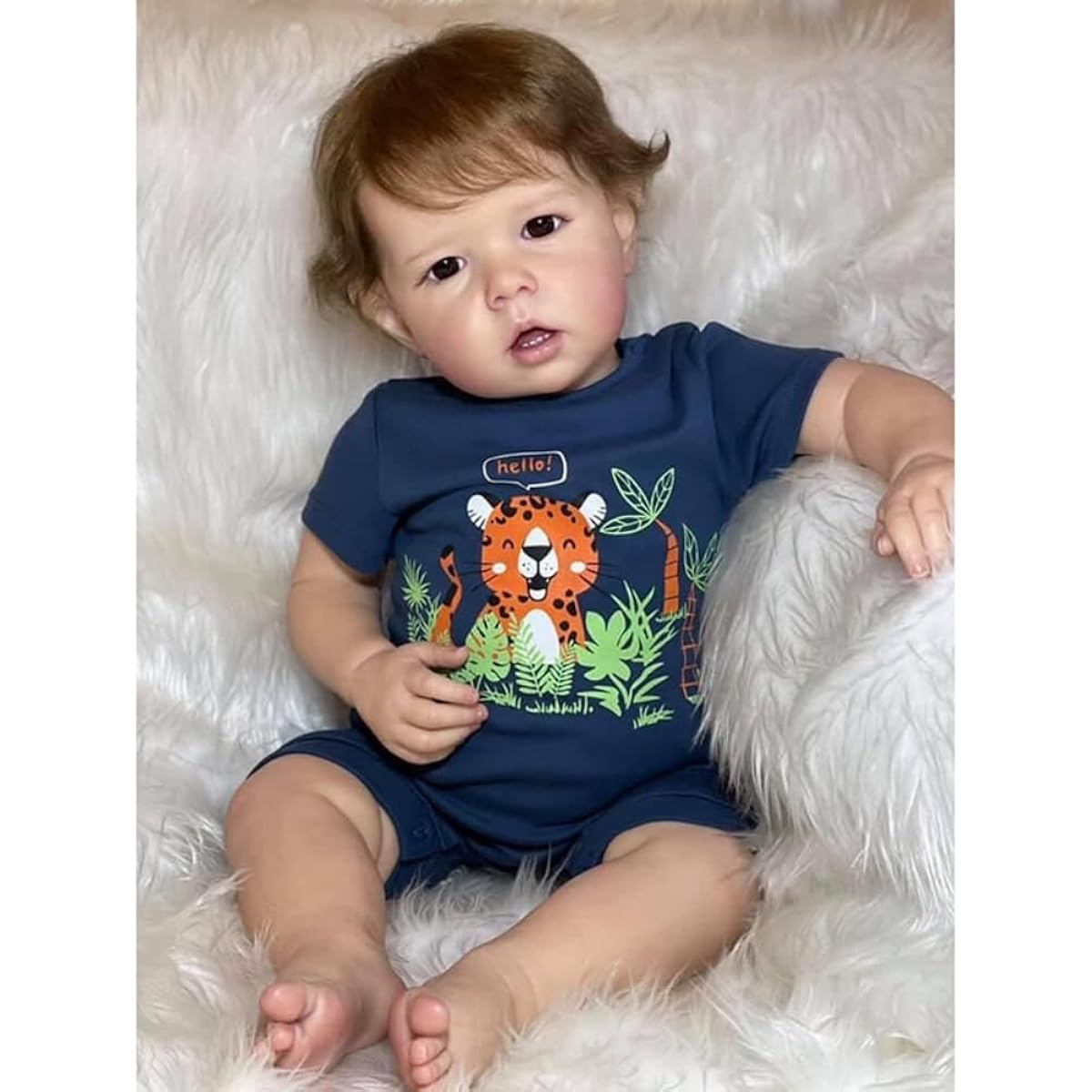 LONIAN Reborn Doll 20 Inch Realistic Newborn Baby Doll Soft Body Lifelike Baby Doll with Pacifier (Brown Eyes)