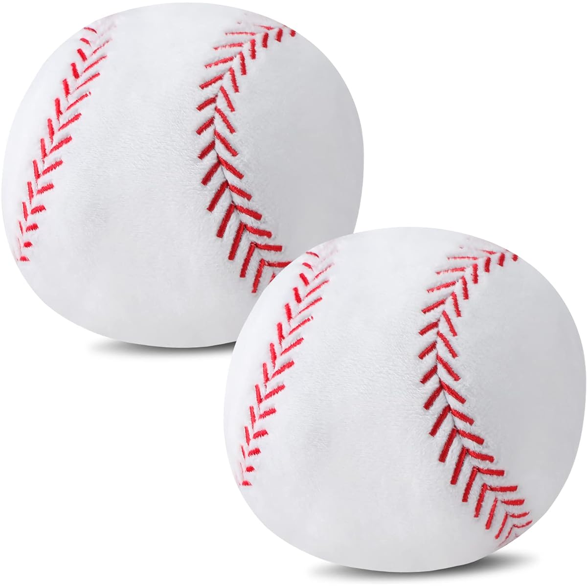 HyDren Plush Baseball Football Basketball Soccer Pillow Fluffy Soft Plush Ball Sports Stuffed Toy Stuffed Toy Set of 2 Ball/Room Decor (Baseball, 4.7 Inch)