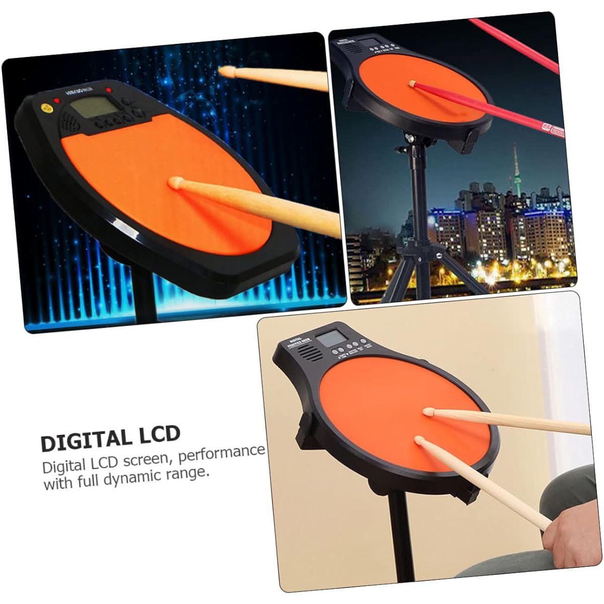 VICASKY 3 Metronome Display Drum Pad Digital Drum Pad Drum Kit Accessories Drum Pad Drum Simulation Pad Drama