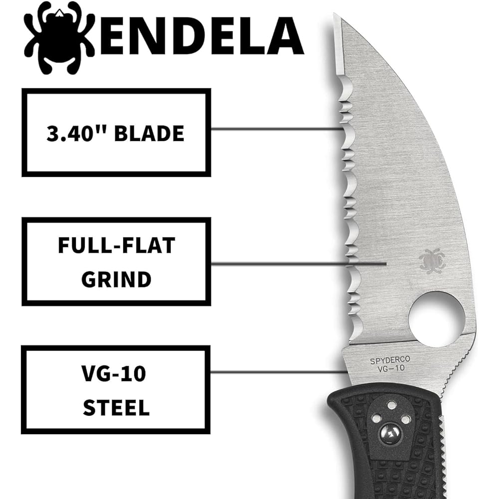 Spyderco Endera Wharncliffe Black Wave Blade C243FSWCBK