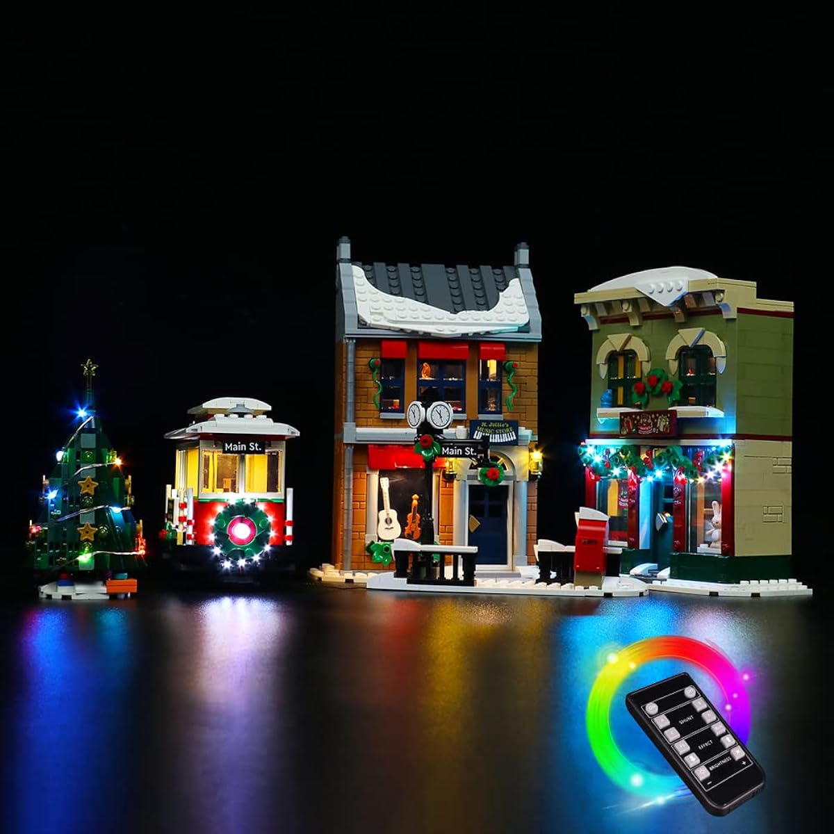 VONADO LED Light Kit for Lego Holiday Main Street 10308 (No Model) Lighting Kit Compatible with LEGO 10308 Christmas Building Toys Creative DIY Blocks Light Kit (Remote Control Version)