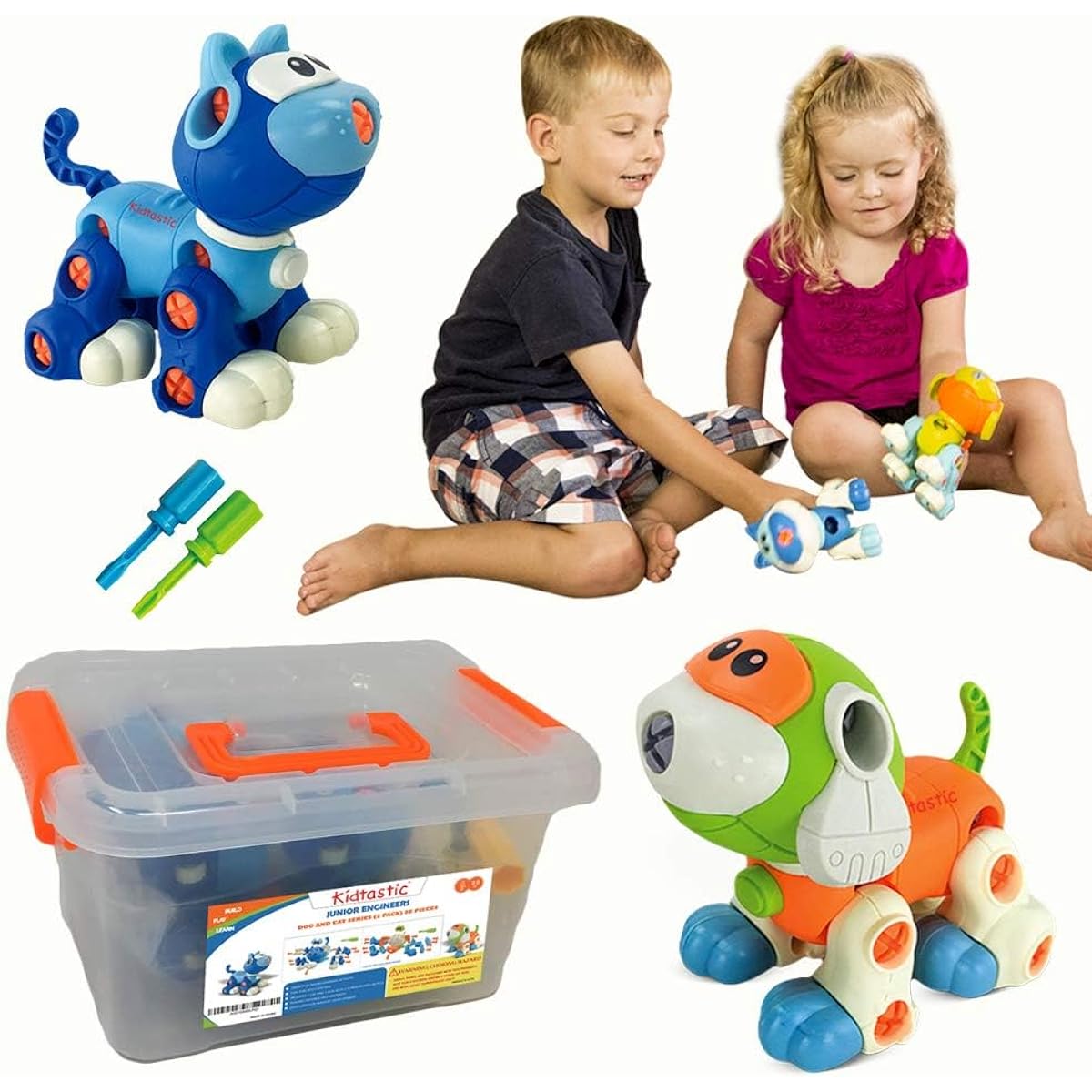 Kidtastic Set of Take Apart Toys - Cat & Dog Models