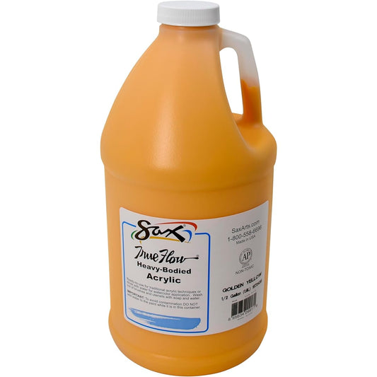 Sax True Flow Heavy Body Acrylic Paint, 1/2 Gallon, Golden Yellow