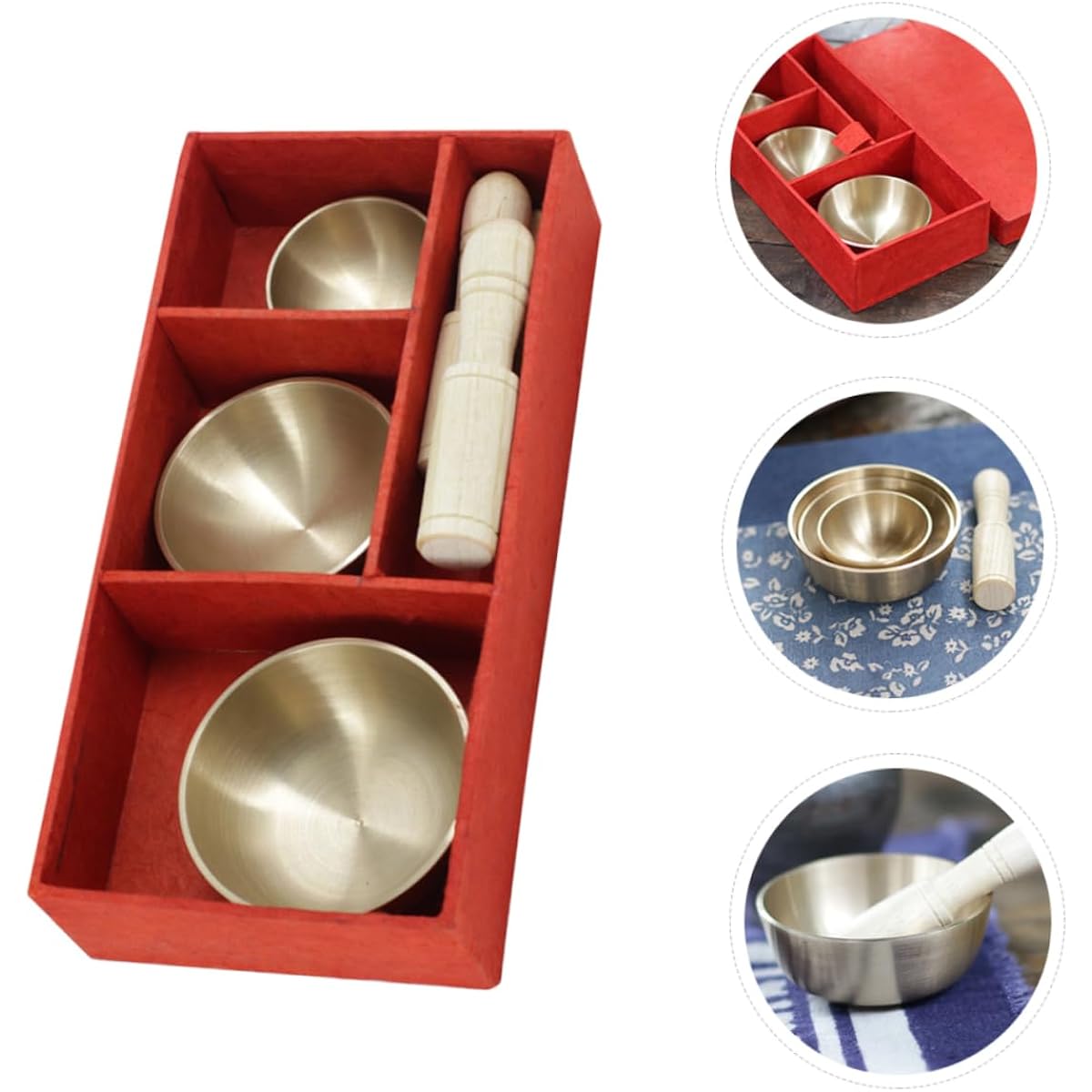 SWOOMEY 1 Set Buddhist Music Bowl Light Mini Tibetan Singing Bowl Tibetan Singing Bowl Creative Singing Bowl Meditation Bowl Yoga Stick