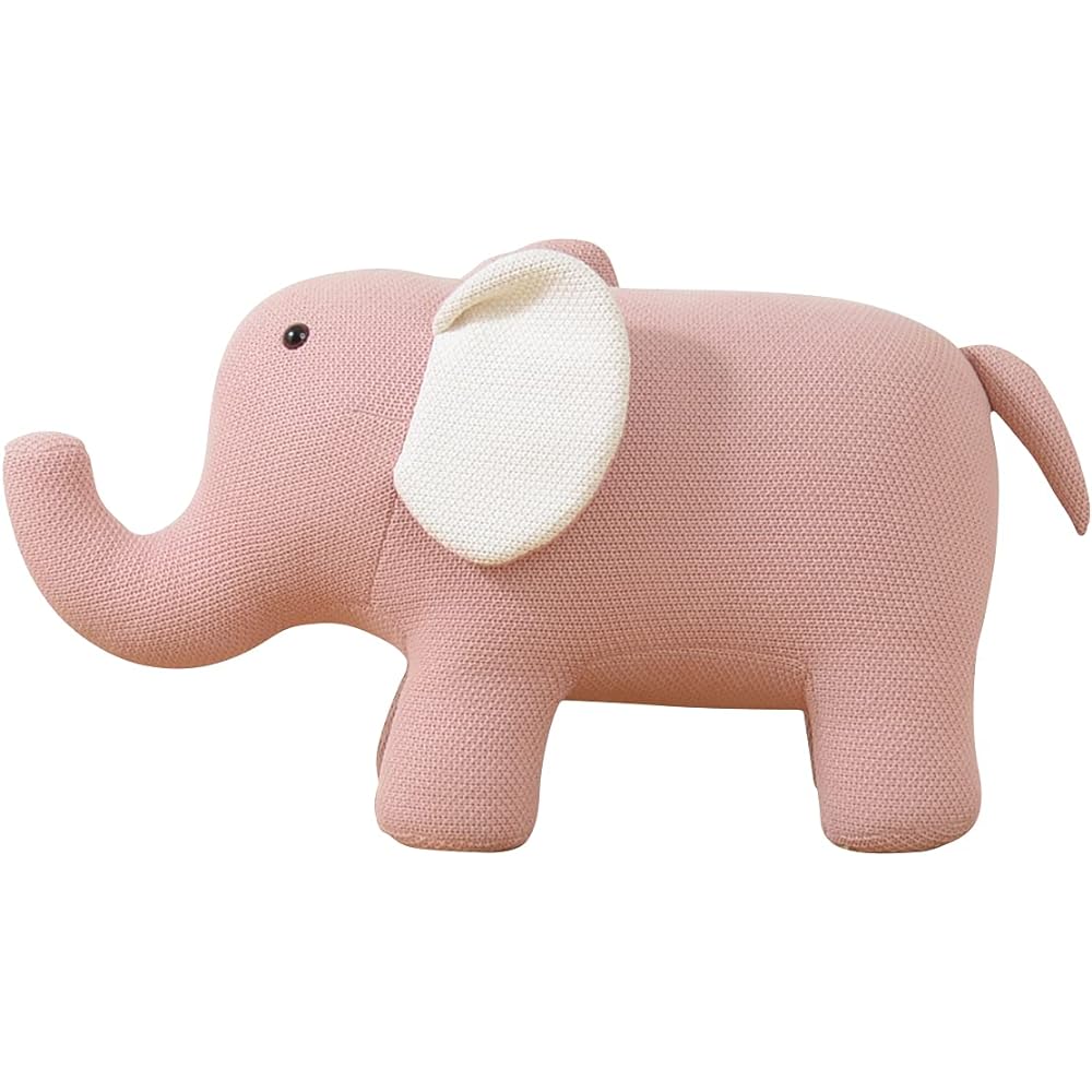 Animal Stool Elephant Load Capacity 80kg Cotton Knit Pink Spoon Me