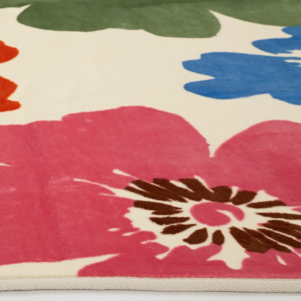 Flower design rug [hot carpet cover] 185 x 185cm (square) Beige 151101660I702