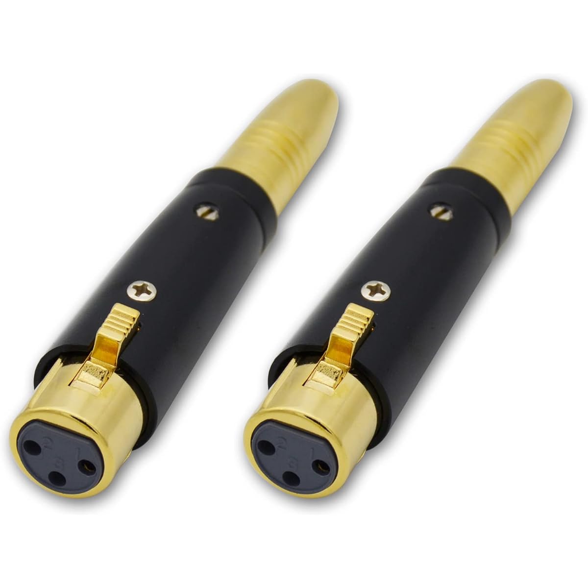 Czyuntuo XLR Female to 1/4" TRS Female Audio Adapter Gold Plated XLR 3 Pin to 6.35mm Socket Balanced Audio Connector for Microphone DJ - Pack of 2 Black
