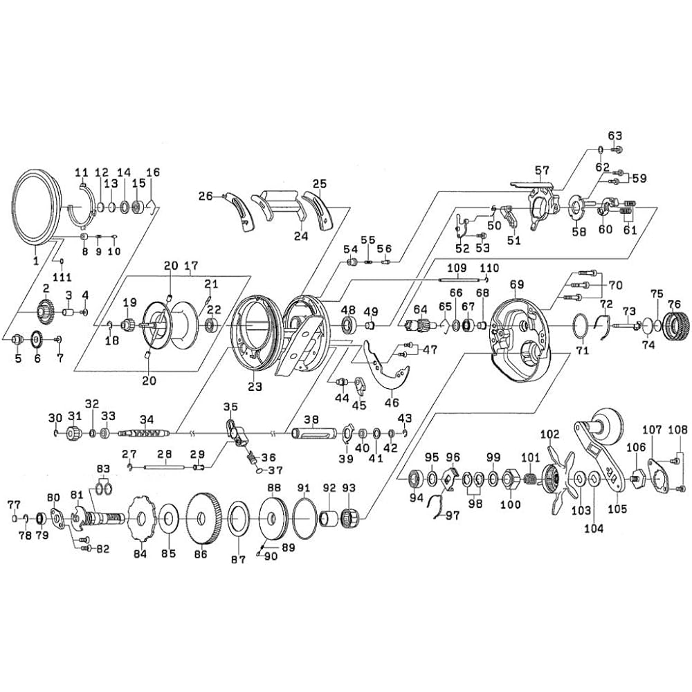 DAIWA Reel Genuine Parts 17 Saltiga BJ200SH Handle Part Number 105 Part Code 1H1687 006137141H1687