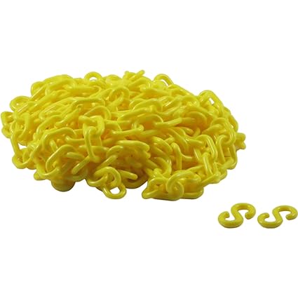 KONYO Plastic Chain #6 Fluorescent Yellow 5m (with 2 S hooks)