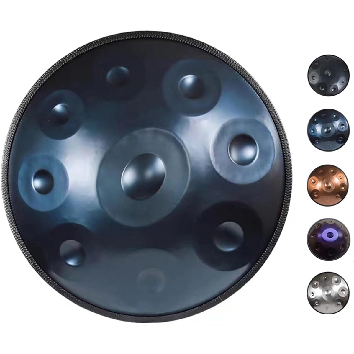 Steel Drum Handpan Handpan Drum D Minor 432Hz/440Hz 9 Tones 58cm Comes with Handpan Drum Bag and Hand Drum Cleaning Cloth (Color: Blue, Size: 440Hz)