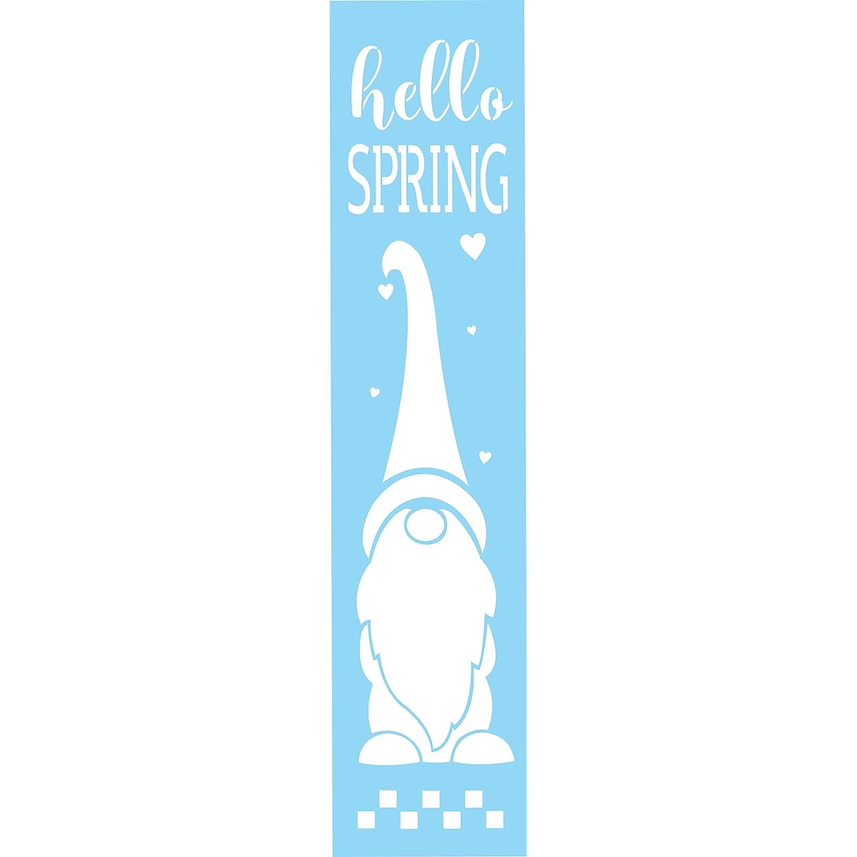 48" Stencil Hello Spring Gnome Seasonal Holiday Porch DIY Vertical Home Decor Sign 3 Piece