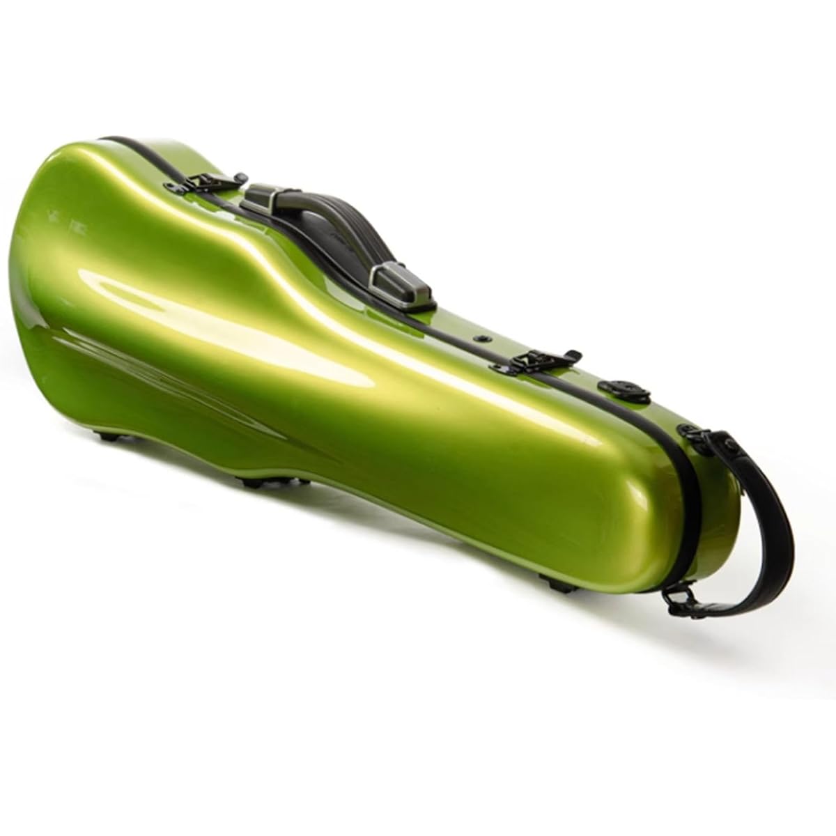 Violin Case, 4/4 Full Size Violin Hard Case, Carbon Fiber Violin Case Backpack, Violin Backpack with Hygrometer, Violin Protection Box Music and Shoulder Rest Pouch with Leather Handle, Accessory Bag, Violin Backpack, Green