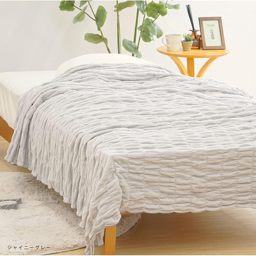 Romance Kosugi Cotton Blanket, Heat-generating Cotton, Fluffy Blanket, Single [Original Color] Made in Japan 140 x 200cm 3430-2016-2950 (Shiny Gray) (Shiny Gray 3430-2016-2950)