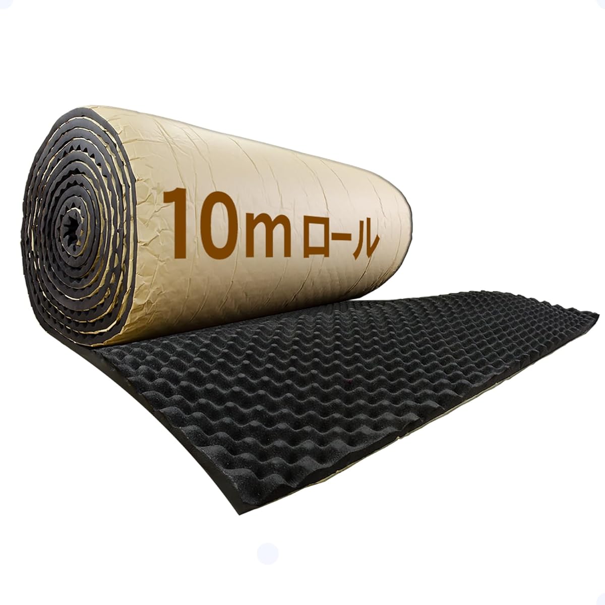 e Mons Sound Absorbing Material Roll Type Wave Type 10m x 1m x 25mm [1M x 10M Roll Wave Type] Fireproof Flame Retardant Rubber Foam Adhesive Tape Soundproofing Sheet Deadening Car Audio Vibration Control Vibration Wall Car
