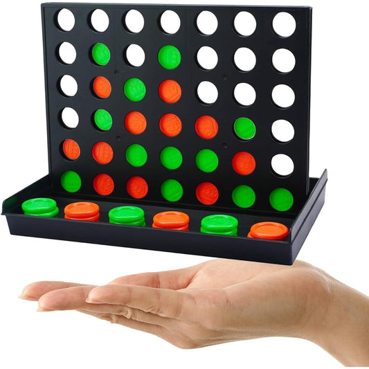 Vikutu Mini 4" Connecting Game Travel Board Game - 4 in a Row, Black