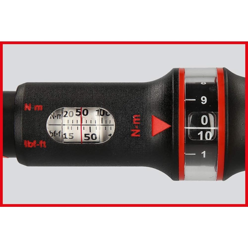 KS TOOLS retangular tool holder 10-100Nm and 9x12mm ERGOTORQUEprecision fine adjustment torque wrench with retangular tool holder 10-100Nm 516.1632