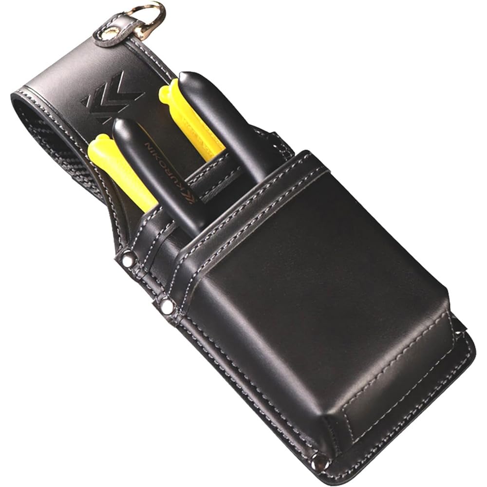 Fujiya Crimp 2 Tier Holder Black Gold LIGHT PU LEATHER SERIES AH-12BG