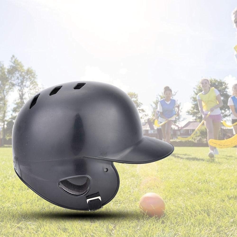 Baseball Batting Helmet, Sports Batting Helmet, ABS Black/Red/Blue with Sponge Batting Protective for Baseball Sports. Teenager (black) for adult children