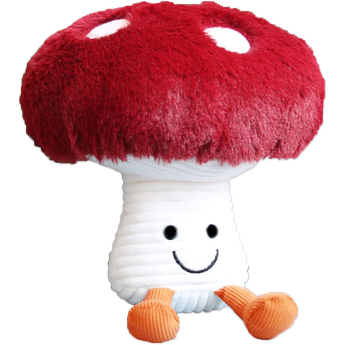 FJZFING Cute Mushroom Plush Toy, Cute Smile Doll Mushroom Stuffed Animal Pillow Gift for Kids, Red, 7.9 Inch