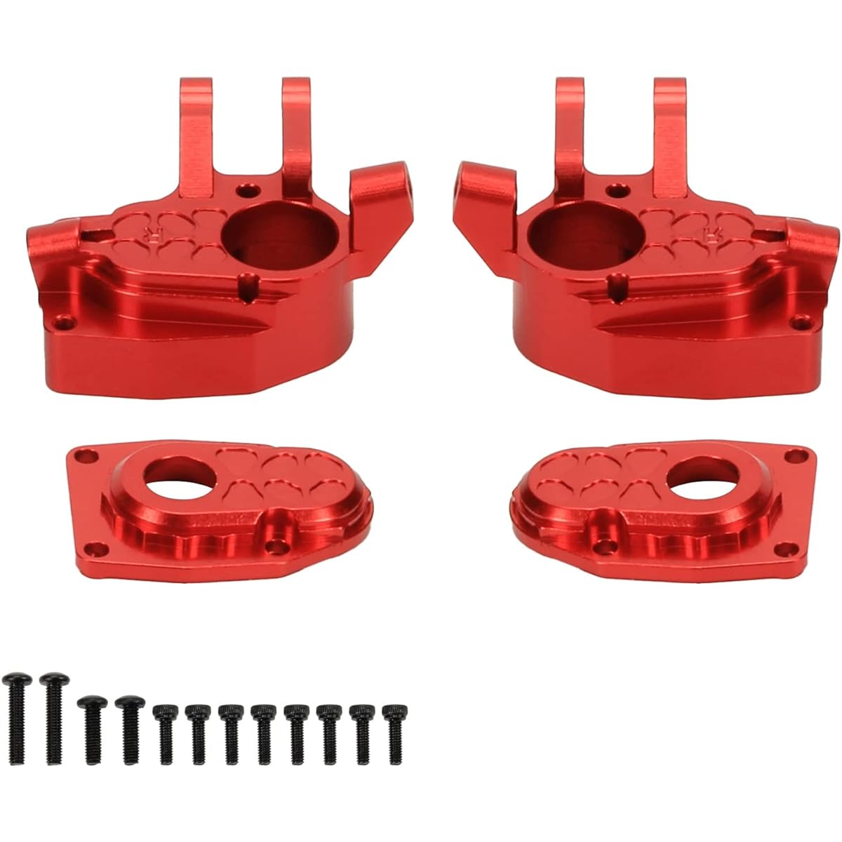 RCAWD Portal Steering Knuckle Cap for UTB 1-10 Axial SCX10III Crawler and Capra 1.9 Unlimited Trail Buggy Currie F9 Front Portal Axle Housing Upgrade Aluminum Part #AXI232006 Red