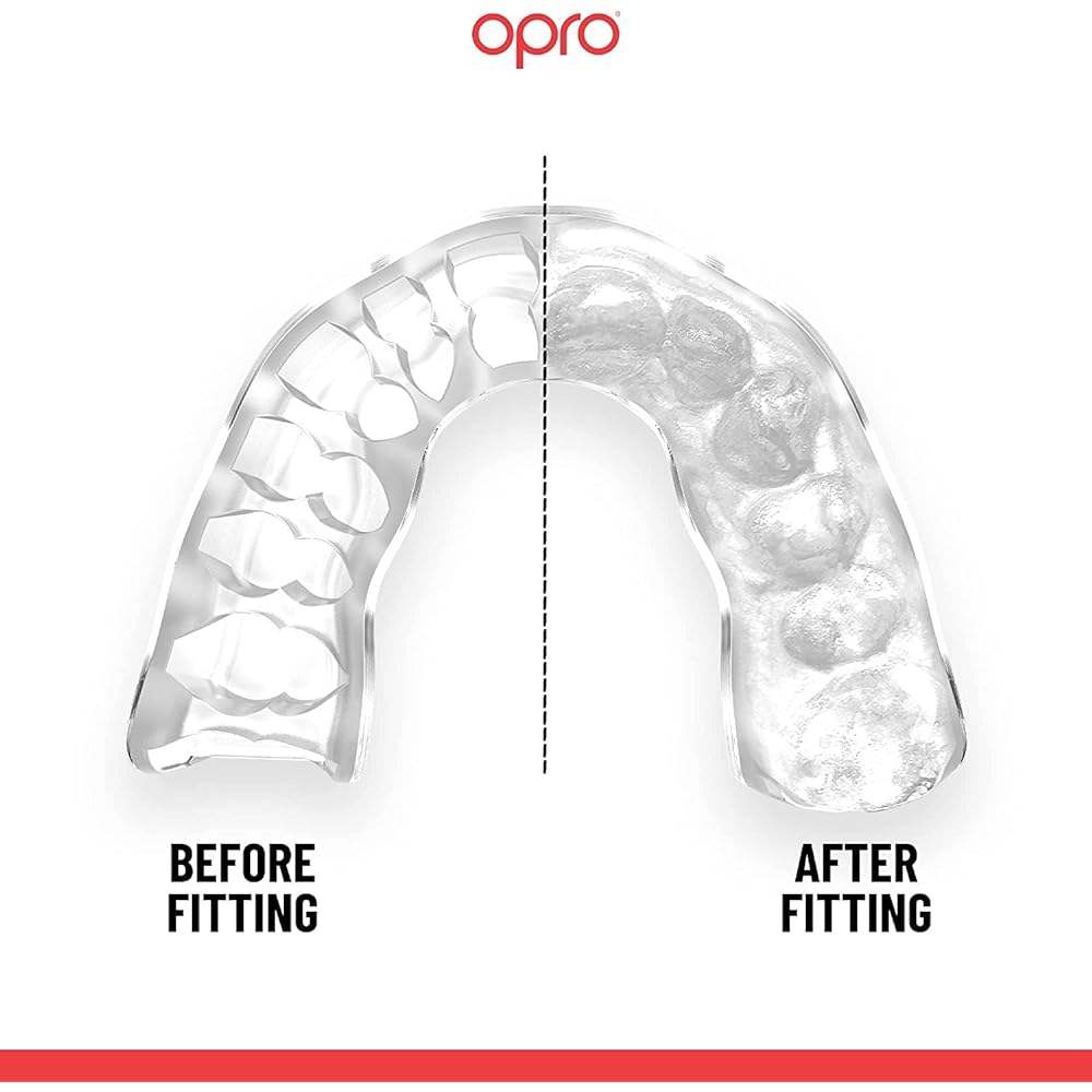OPRO Mouthguard [Instant Custom Fit] Sports Mouthpiece Made in England [Official Store] (Adult, Clear & Clear)