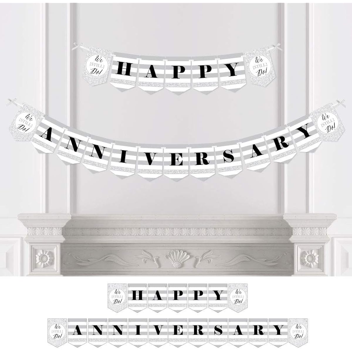 We Still Do - Wedding Anniversary Party Bunting Banner - Silver Party Decorations - Happy Anniversary