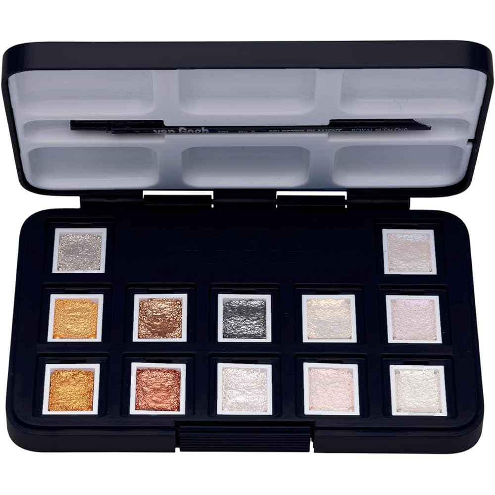Van Gogh Talens Solid Watercolor Paint Van Gogh Specialty Color 12 Color Set T2080-8640 Half Pan