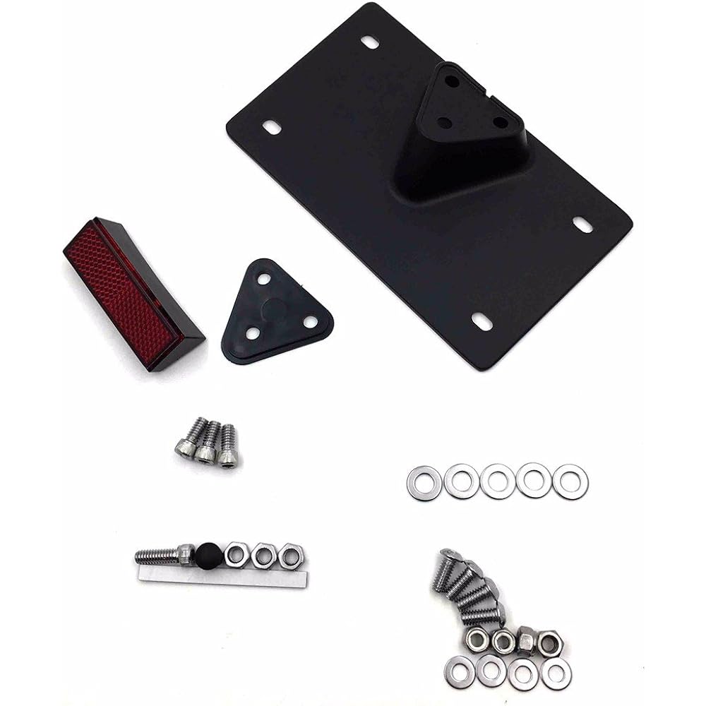 XKH - Black Layback License Plate Mount Kit Compatible Models: Harley-Davidson License Plate 7-1/4" x 4-1/4" (Low Rider FXDL/Low Rider S/Wide Glide/Heritage Softail Classic/Fat Boy) [B01M6UUX2Z]