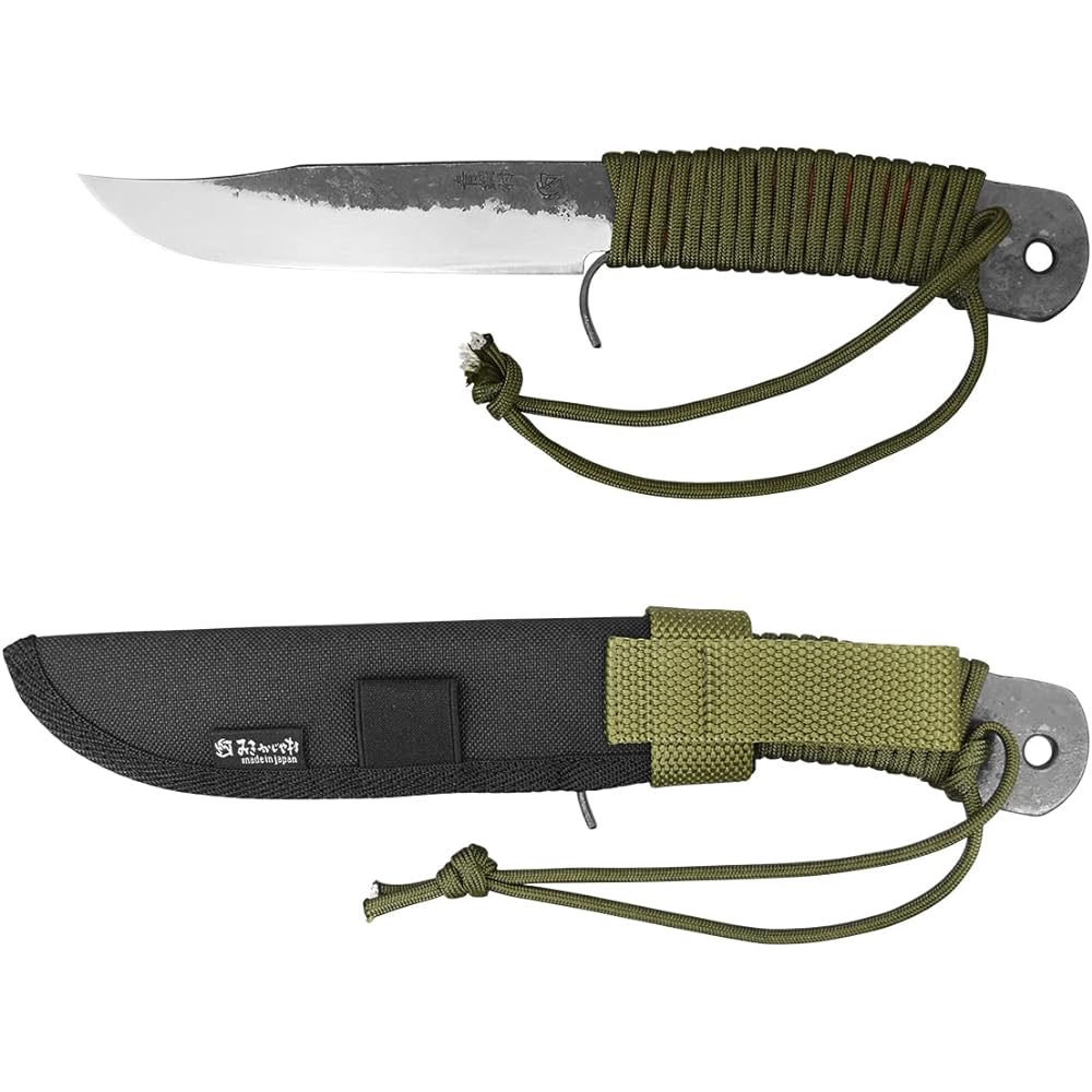 Miki Kajiya Village Knife Camping Full Tang Outdoor Batonning Sheath Knife Wood Chopping Banshu Miki Made in Japan Raccoon Batonning Knife 120 TS281