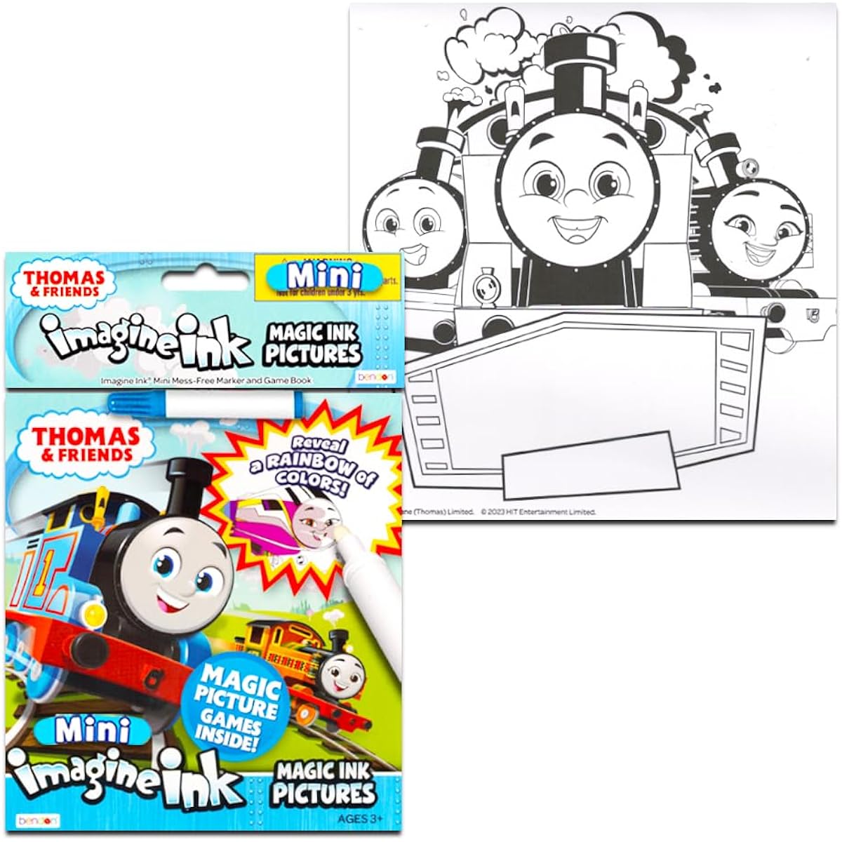 Paw Patrol Imagine Ink Coloring Set for Toddlers and Kids – 3 Magic Ink Books with Paw Patrol, Thomas The Train, Hatchimals Ink Pens and Stickers (Colorless)
