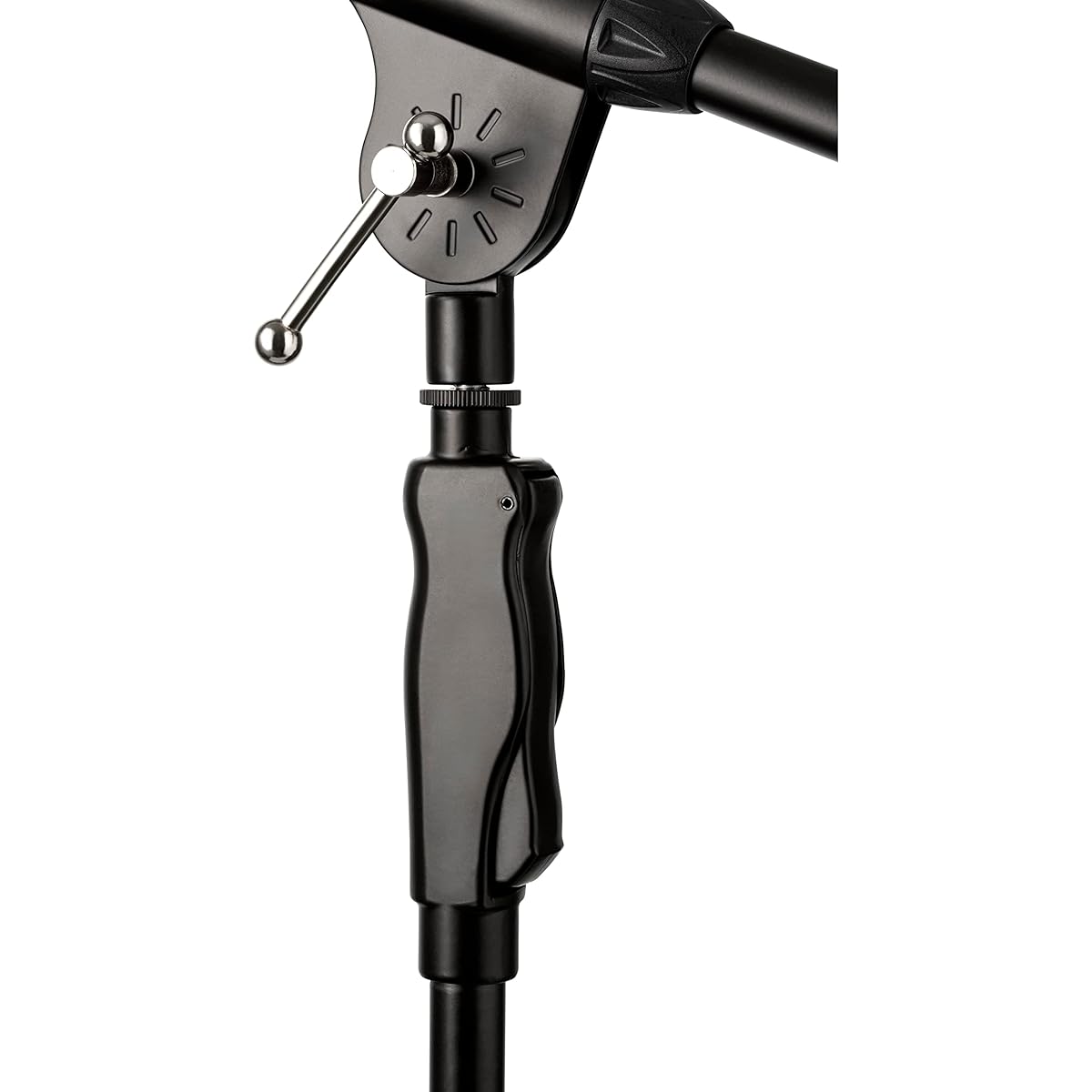 Clef Audio Labs Tripod Microphone Stand - Heavy Duty - Telescoping boom arm and ergonomic one-handed clutch for easy height adjustment - Cable management clip and carrying bag included - Black