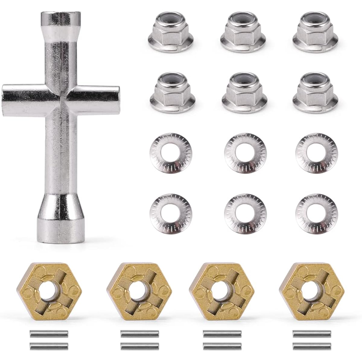 HAIBOXING 1/12 Scale RC Car Spare Parts Desert Truck Metal Wheel Hex, Pin, Nut 2995 (T002 & H003 & H022 & T2121)