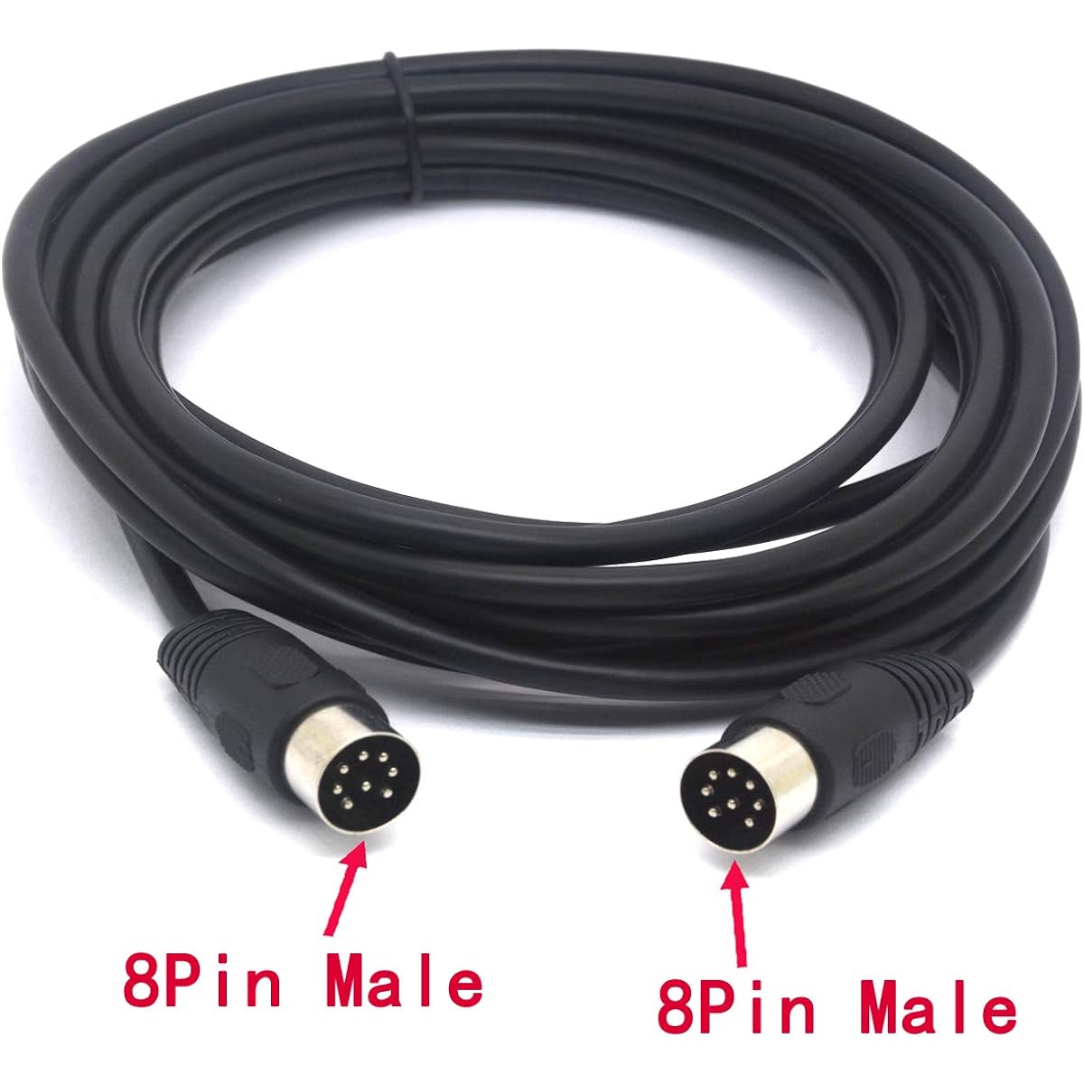 PIIHUSW Long 8-Pin DIN Cable Male to Male MIDI Extension Cord for Bang Olufsen B&O PowerLink mk 2 BeoLab (3m)